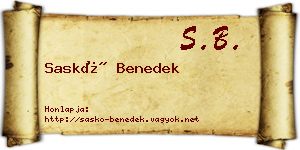 Saskó Benedek névjegykártya