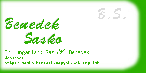 benedek sasko business card